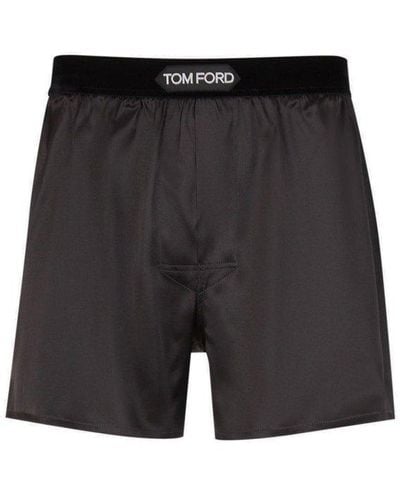 Tom Ford Logo-waist Loose Fit Boxers - Grey