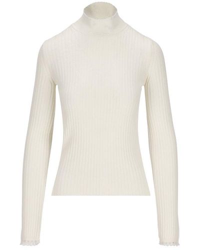 Chloé High-neck Knitted Sweater - White