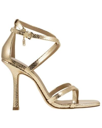 Michael Kors Celia Sandal In Metallic Snake Print Leather