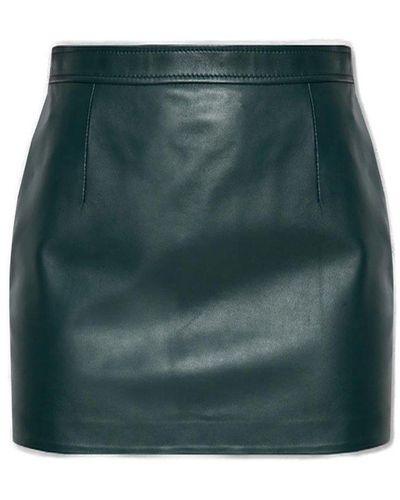 Marni Mini Leather Skirt - Green