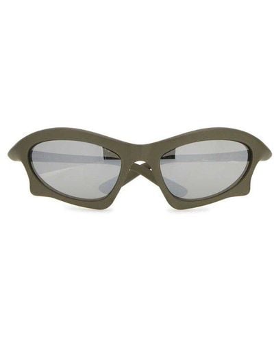 Balenciaga Bat Rectangular Frame Sunglasses - Gray