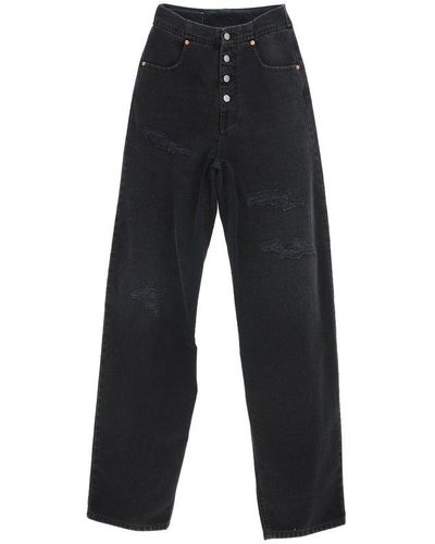 MM6 by Maison Martin Margiela Black Distressed Jeans