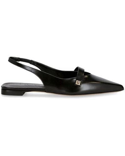 Max Mara Pointed-toe Flat Sandals - Black