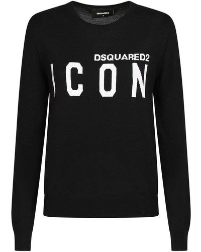 DSquared² Icon Logo Knitted Sweater - Black