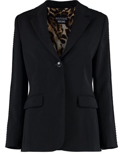 Boutique Moschino Single-breasted Long-sleeved Blazer - Black