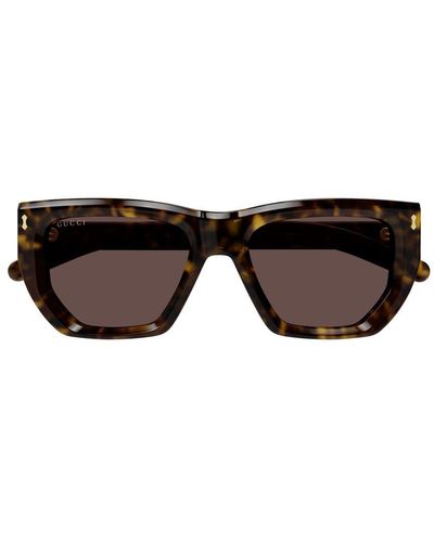 Gucci Geometric Frame Sunglasses - Brown