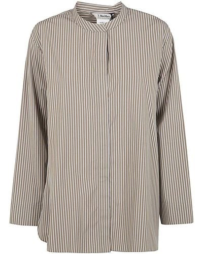 Max Mara Striped Crewneck Shirt - Brown