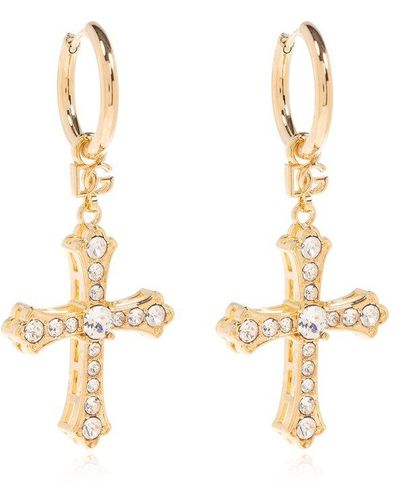 Dolce & Gabbana Drop Earrings, - Metallic