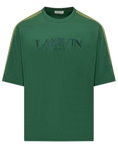 Lanvin Logo-embroidered Crewneck T-shirt - Green