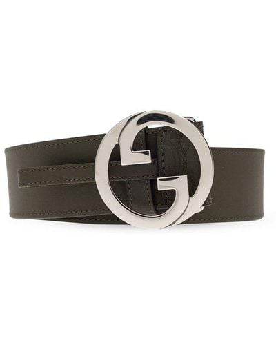 Gucci Leather Belt With Logo - Black