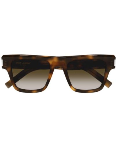 Saint Laurent Square Frame Sunglasses - Brown