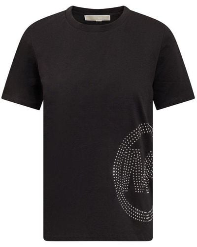MICHAEL Michael Kors Logo Embellished Crewneck T-shirt - Black