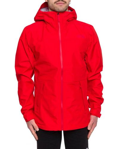 The North Face Logo Printed Zip-up Jacket - Red