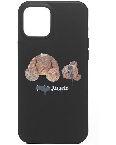 Palm Angels Spray Bear Logo Iphone 12 Pro Max Case - Black