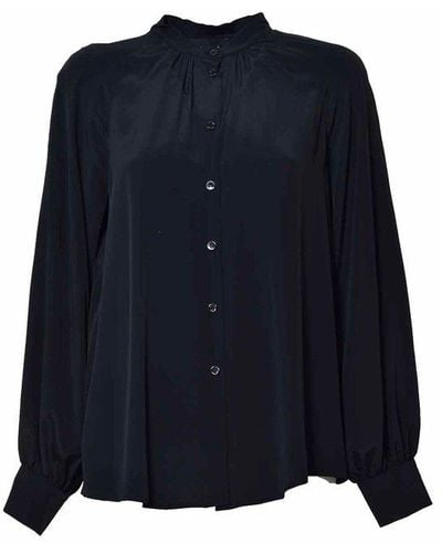 Boutique Moschino Ruched Detail Satin Shirt - Blue