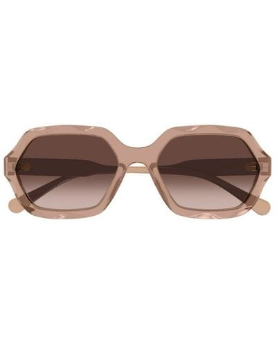 Chloé Rectangular Frame Sunglasses - Natural