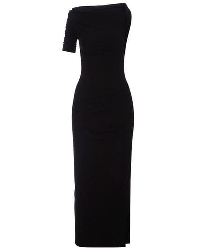 Jacquemus Asymmetrical Draped Dress - Black