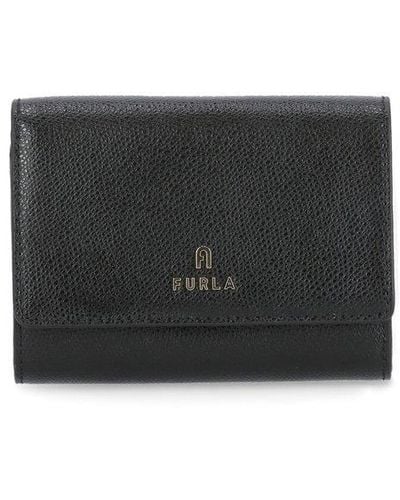 Furla Logo Plaque Snapped Wallet - Grey