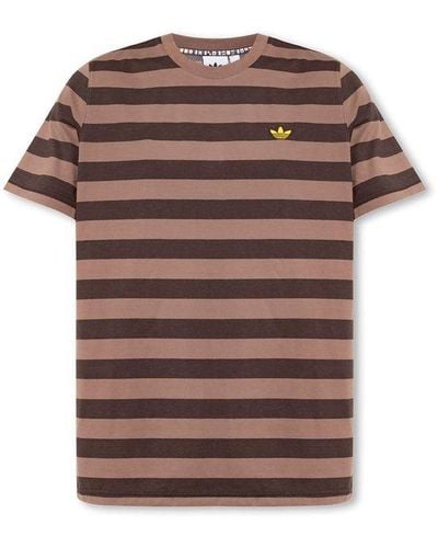 adidas Originals T-shirt With Logo, - Brown