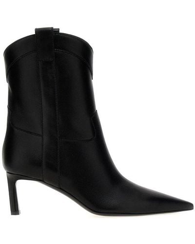 Sergio Rossi Guadalupe Pointed Toe Ankle Boots - Black