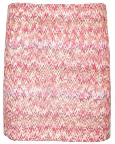 Missoni Viscose Knit Mini Skirt - Pink