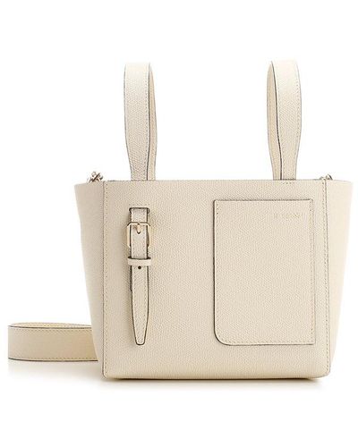 Valextra Mini Soft Bucket Bag - White