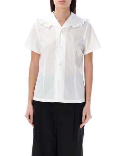 Comme des Garçons Buttoned Short-sleeved Shirt - White