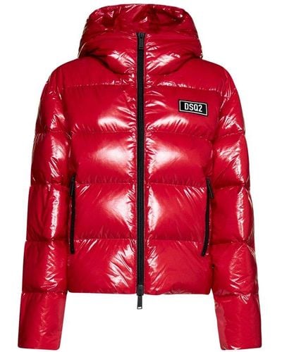 DSquared² Logo Patch Down Jacket - Red