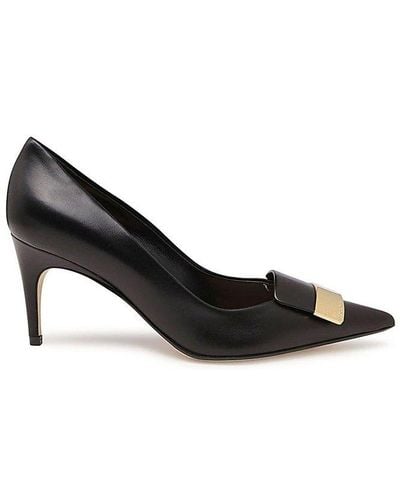 Sergio Rossi Sr1 Pointed Toe Court Shoes - Black
