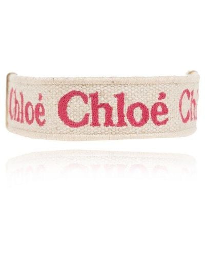 Chloé Bracelet With Logo, - Pink