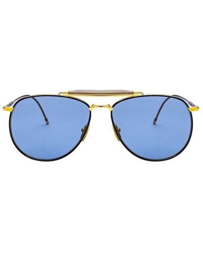Thom Browne Aviator Frame Sunglasses - Metallic