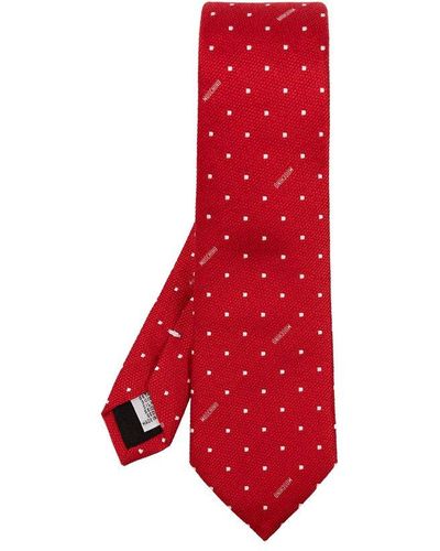 Moschino Silk Tie, - Red