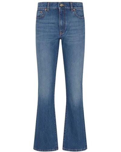 Valentino Vlogo Detailed Flared Jeans - Blue