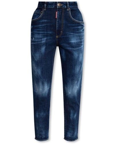 DSquared² ‘High Waist Cropped Twiggy’ Jeans - Blue