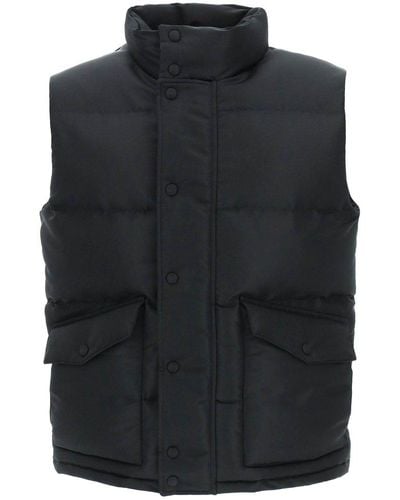 Alexander McQueen Down Vest With Graffiti Logo - Black