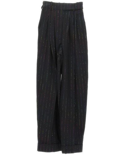 Alexandre Vauthier Wide-leg Lurex Striped Trousers - Black