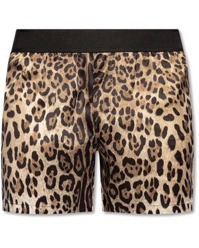 Dolce & Gabbana Leopard-printed Shorts - White