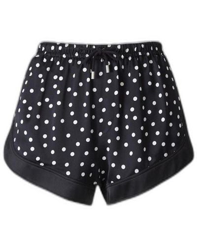 Saint Laurent Polka Dot High Waist Shorts - Black