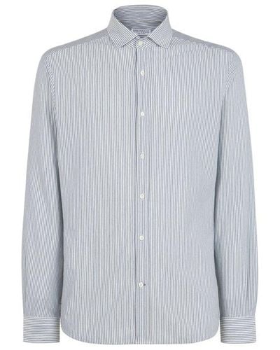 Brunello Cucinelli Striped Button-up Shirt - Grey