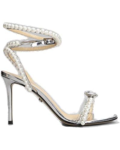 Mach & Mach Ankle-strap Embellished Sandals - White