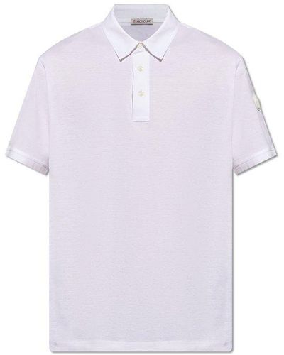 Moncler Collared Short-sleeve Polo Shirt - White