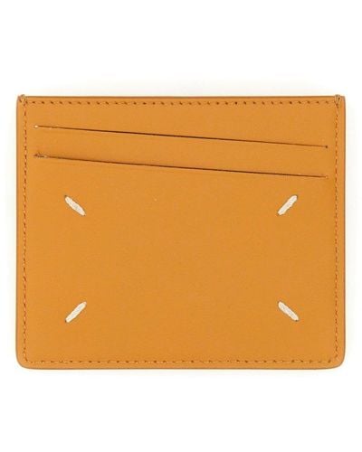 Maison Margiela Leather Card Holder Unisex - Orange