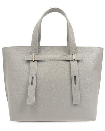 Furla 'giove Medium' Shopper Bag, - Grey