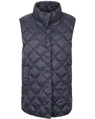 Weekend by Maxmara High Neck Quilted Gilet - Blue