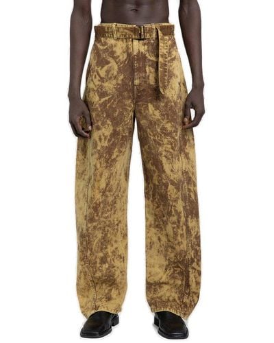 Lemaire Twisted Belted Trousers - Natural