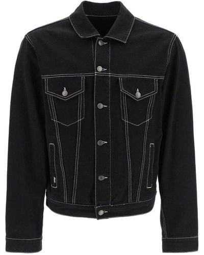 MSGM 'never Look Back' Denim Jacket - Black