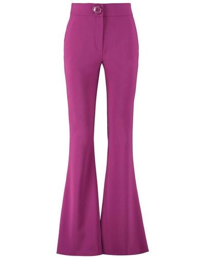 Moschino Macro Buttoned Flared Jeans - Purple