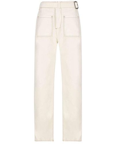 Etro Straight-leg Belted Cargo Trousers - White