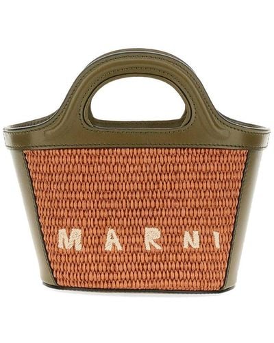 Marni Tropicalia Logo Embroidered Micro Tote Bag - Multicolour