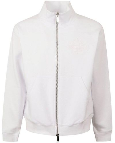DSquared² Burbs Long Sleeved Zip-up Sweatshirt - White
